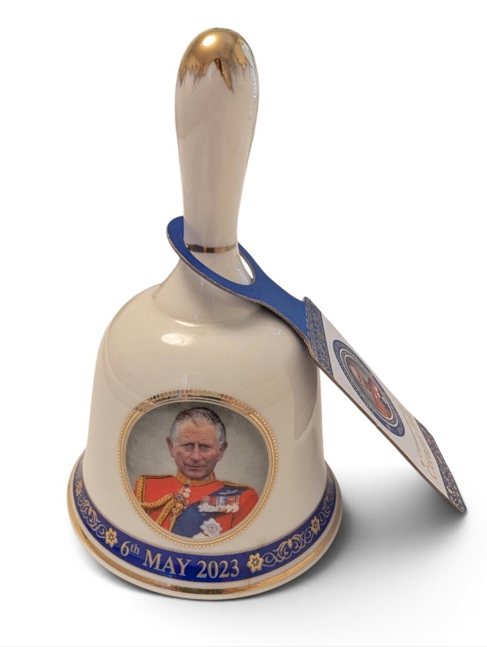 KING CHARLES Correnation Commemorative Royal Bell Photo Date Ceramic Elgate New
